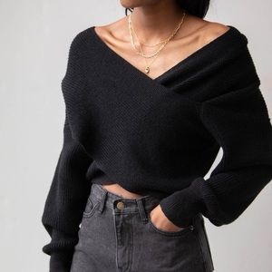 Oak + Fort Wrap Crossover Sweater